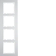 Berker Рамка 4Х алюміній/пол.білизна B.3 10143904