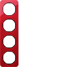 Berker Рамка 4Х червоний прозорий/чорний, акрил, R.1 10142344
