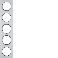 Berker Рамка 5Х алюміній/чорний, R.3 10152284