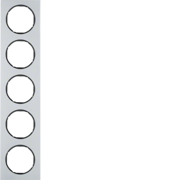 Рамка 5Х алюміній/чорний, R.3 Berker 10152284