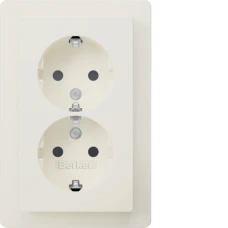 Berker Розетка з з/к 2X, зах.контактів, цільна, пол.білизна, 16А/250В Q.1 47596089
