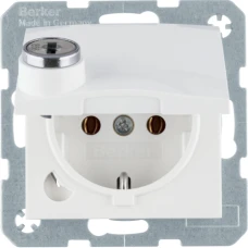 Berker Розетка з з/к, кришка, замок, пол.білизна 16А/250В S.1 47638989