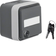 Berker Розетка з з/к, поле д/надпису, замок, IP55, сіра, 16А/250В W.1 47393505