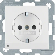 Berker Розетка з з/к з зах.контактів з LED-підсвіткою, пол.білизна, 16А/250В S.1 41098989