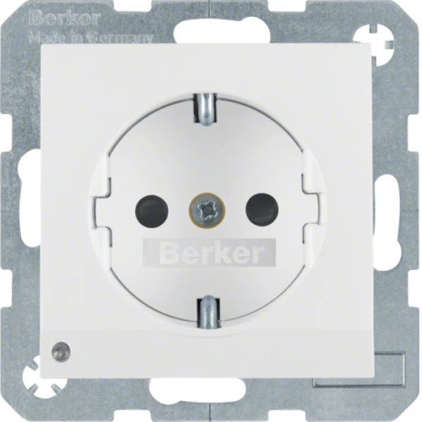 Розетка з з/к з зах.контактів з LED-підсвіткою, пол.білизна, 16А/250В S.1 Berker 41098989