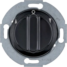 Berker Вимикач поворотний для жалюзі, 1-пол., чорний, 10А/250В 1930/Glas 381113