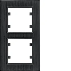 Hager Рамка 2Х вертикальна, Lumina-Passion, чорний алюміній WL9123