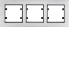 Hager Рамка 3Х горизонтальна, Lumina-Passion, срібний алюміній WL9232