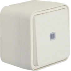 Berker Перемикач з підсвічуванням IP55, пол.білий, 10АX/250В W.1 30763522
