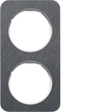 Berker Рамка 2Х антрацит/пол.білизна, сланець, R.1 10122389