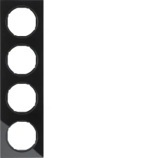 Berker Рамка 4Х скло/чорний, R.3 10142216