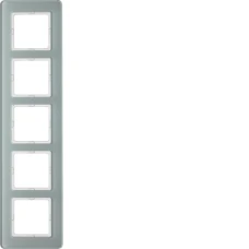 Berker Рамка 5Х скло/пол.білизна Q.7 10156079