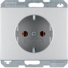 Berker Розетка з з/к, 16А/250В, алюміній, K.5 47157003