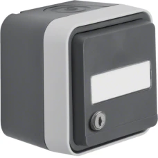 Berker Розетка з з/к, поле д/надпису, замок, IP55, сіра, 16А/250В W.1 47893505