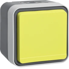 Berker Розетка з з/к з жовтою кришкою IP55, сіра, 16А/250В W.1 47403524