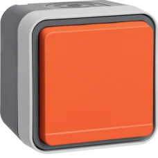 Berker Розетка з з/к з помаранчевою кришкою IP55, сіра, 16А/250В W.1 47403527
