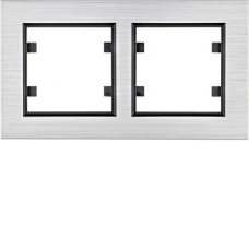 Hager Рамка 2Х горизонтальна, Lumina-Passion, срібний алюміній WL9222