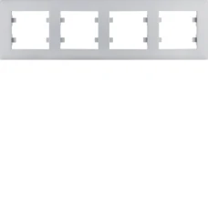 Hager Рамка 4X горизонтальна, Lumina-Intens, срібна WL5742