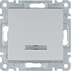 Hager Вимикач з підсвічуванням 1-тактовий Lumina, срібний, 10АХ/230В WL0412