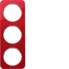 Berker Рамка 3Х червоний прозорий/пол.білизна, акрил, R.1 10132349