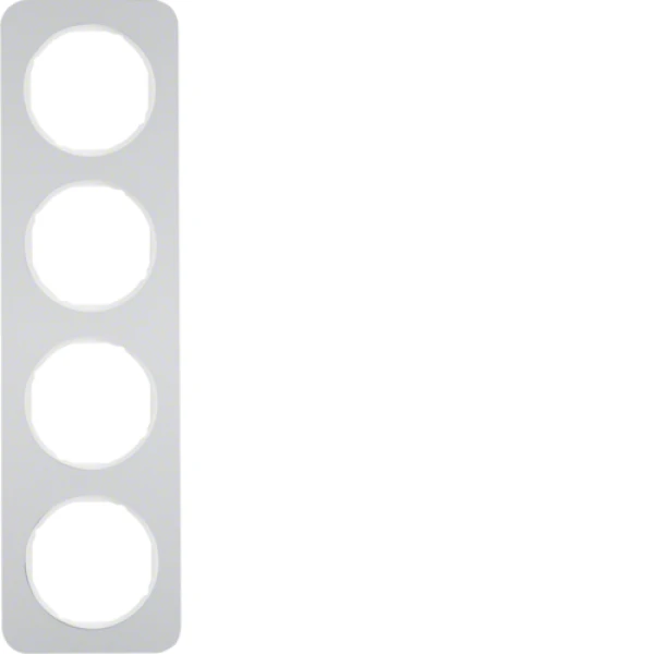 Рамка 4Х алюміній/пол.білизна, R.1 Berker 10142174