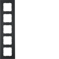 Berker Рамка 5Х пластикова кольору антрацит B.7 10156626