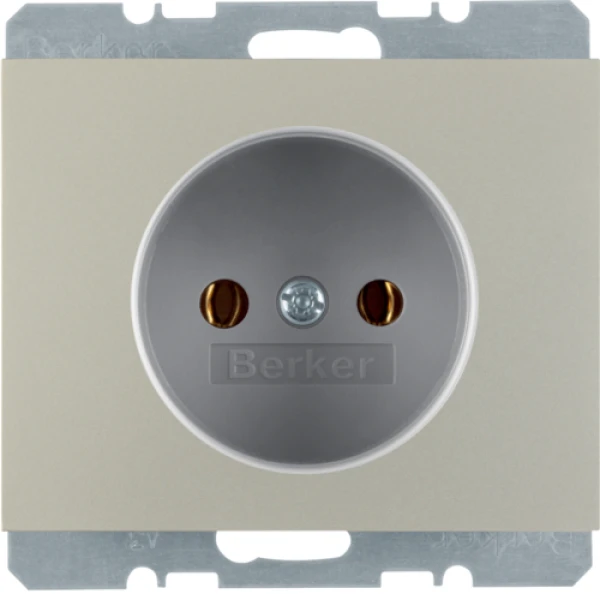 Розетка без з/к, сталевий лак, 16А/250В K.5 Berker 6167157004