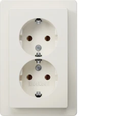 Berker Розетка з з/к 2X цільна, пол.білизна, 16А/250В Q.1 47746089