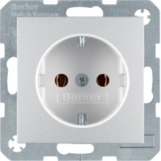 Berker Розетка з з/к, алюміній, 16А/250В S.1 47431404