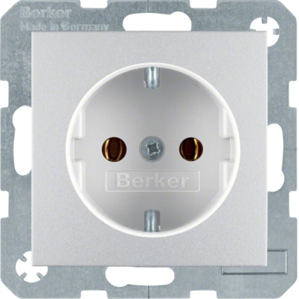 Розетка з з/к, гвинтові клеми, антрацит, алюміній, 16А/250В S.1 Berker 41431404