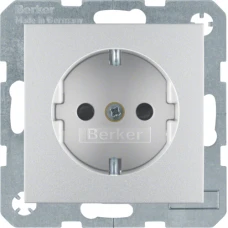Berker Розетка з з/к, зах.контактів, алюміній, 16А/250В S.1 47231404