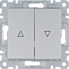 Hager Вимикач для жалюзі 'Контактор' Lumina, срібний, 10АХ/230В WL0322