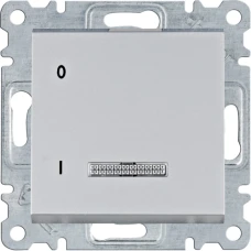 Hager Вимикач з підсвічуванням 1-тактовий Lumina, срібний, 16А/230В WL0612