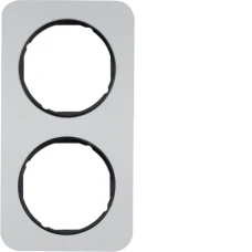 Berker Рамка 2Х алюміній/чорний, R.1 10122184