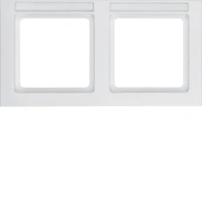 Berker Рамка 2Х горизонтальна з полем для надпису, пол.білизна, Q.3 10226099