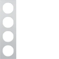 Berker Рамка 4Х алюміній/пол.білизна, R.3 10142274