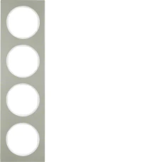 Berker Рамка 4Х нержавіюча сталь/пол.білизна, R.3 10142214