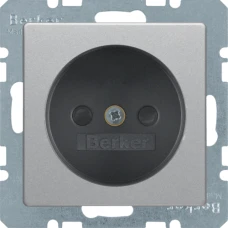 Berker Розетка без з/к, зах.контактів, 16А/250В, алюміній, Q.x 6167336084