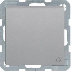 Berker Розетка з з/к, кришка, зах.контактів, 16А/250В, алюміній, Q.x 47516084