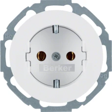 Berker Розетка з з/к з нахилом на 45град., 16А/250В, пол.білизна, R.x 47272089