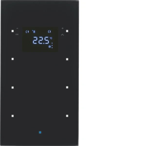 Скляний сенсор 3-кан. з регул.темп-ри, чорний, TS Sensor Berker 75643035