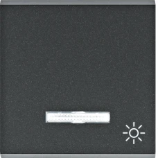 Hager Клавіша з лінзою з символом 'Світло' Lumina, чорна WL6123