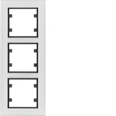 Hager Рамка 3Х вертикальна, Lumina-Passion, біле скло WL9130