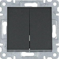 Hager Вимикач 2-клавішний Lumina, чорний, 10АХ/230В WL0043