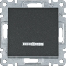 Hager Вимикач з підсвічуванням 1-тактовий Lumina, чорний, 10АХ/230В WL0413