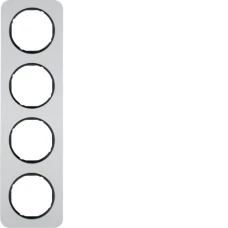 Berker Рамка 4Х алюміній/чорний, R.1 10142184