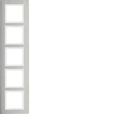 Berker Рамка 5Х вертикальна нержавіюча сталь/пол.білизна B.7 10153609