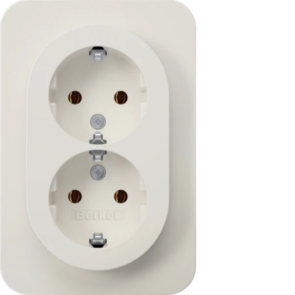 Розетка з з/к 2X цільна, пол.білизна, 16А/250В R.1 Berker 47742089