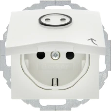 Berker Розетка з з/к, кришка, зах.контактів, п.білизна-matt, 16А/250В S.1 47441949