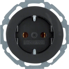 Berker Розетка з з/к з нахилом на 45град., 16А/250В, чорна, R.x 47272045